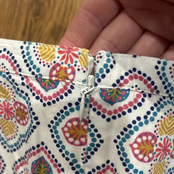 Boden Skirt Womens 14 Petite Knee Length Floral Geometric Lined Cotton Pockets - Picture 10 of 10